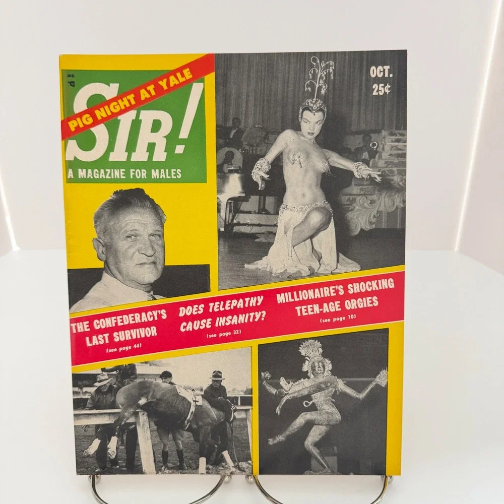 Sir! Magazine October 1955 Pig Night at Yale Men's Pulp Vintage
